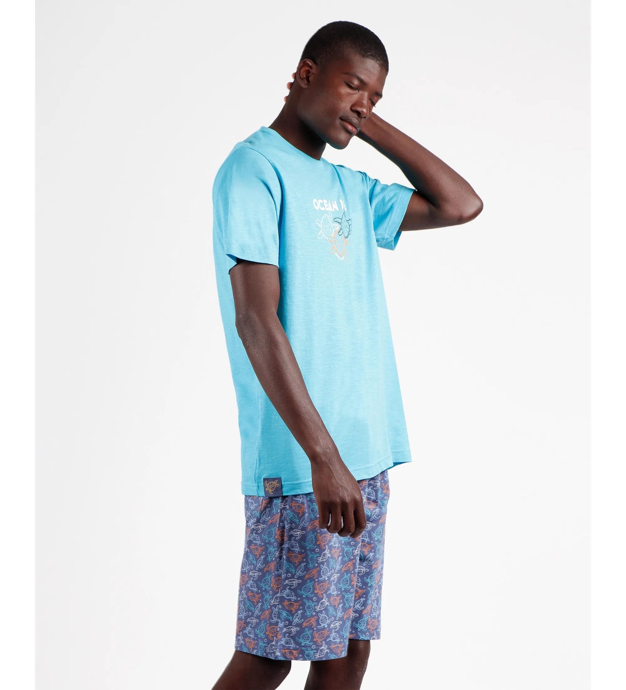 Pijama Manga Corta Ocean Life azul