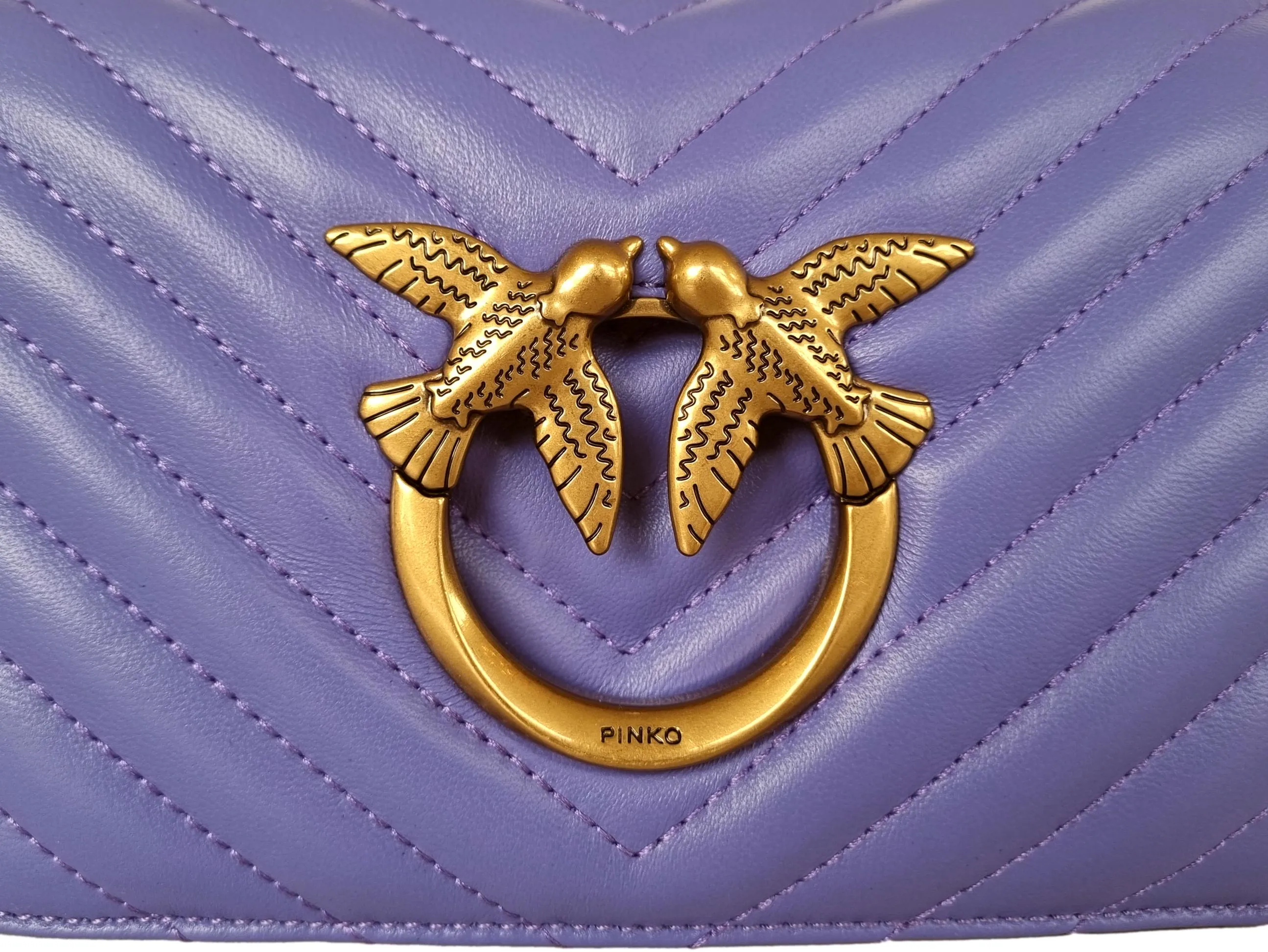 PINKO bolso de hombro mini love click con chevron 100067 A0GK W25Q violeta bígar