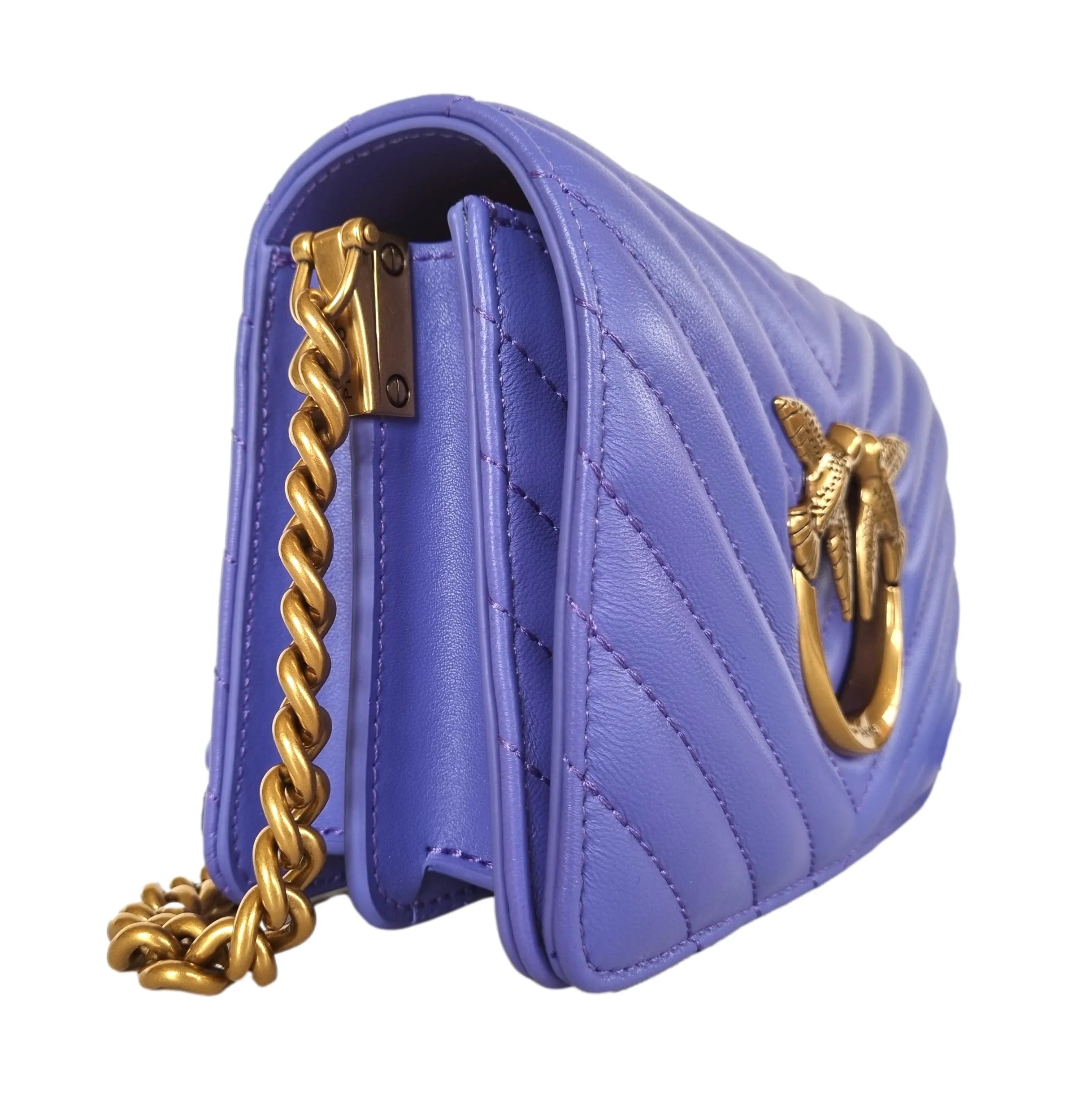 PINKO bolso de hombro mini love click con chevron 100067 A0GK W25Q violeta bígar