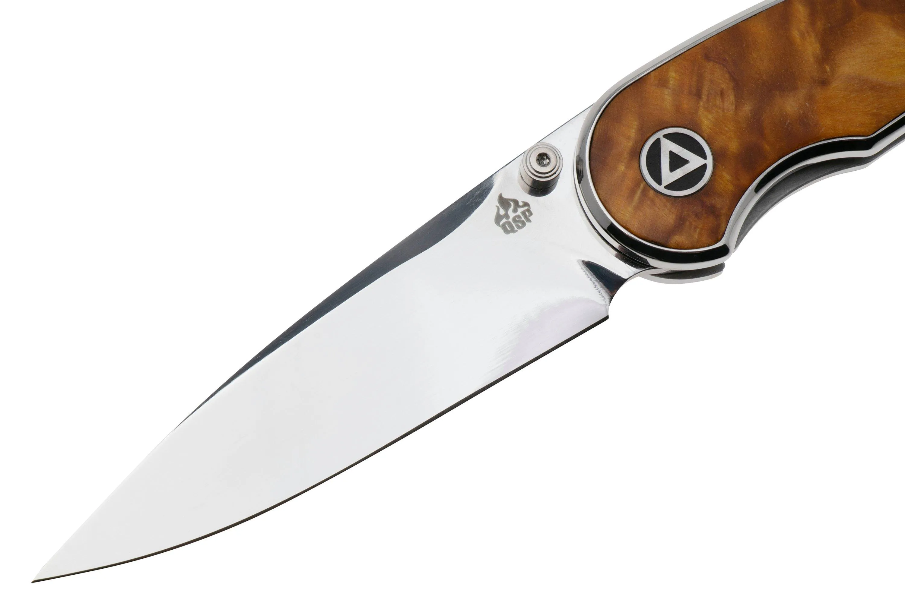 QSP KNIFE DOLPHIN 161B POLISHED 14C28N, STABILIZED WOOD, NAVAJA