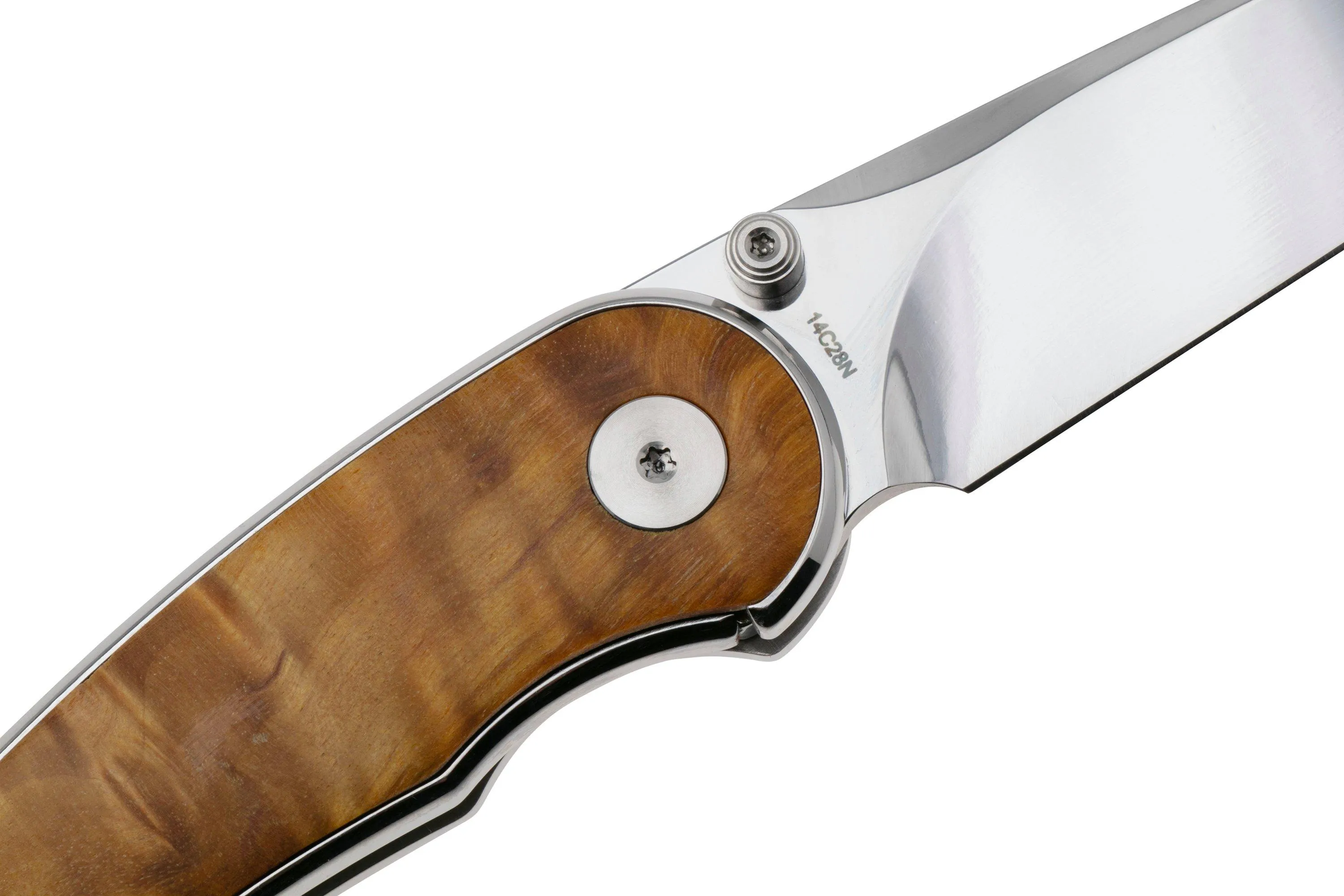 QSP KNIFE DOLPHIN 161B POLISHED 14C28N, STABILIZED WOOD, NAVAJA