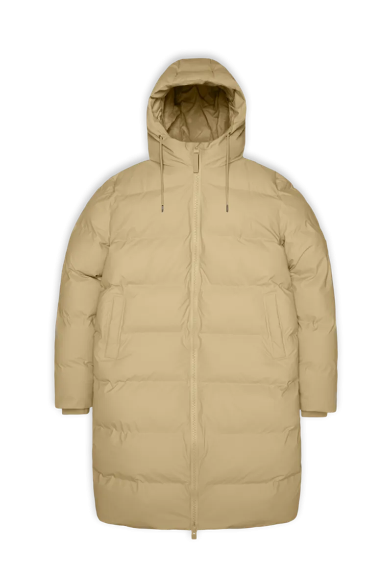 RAINS ABRIGO LARGO PUFFER BEIGE