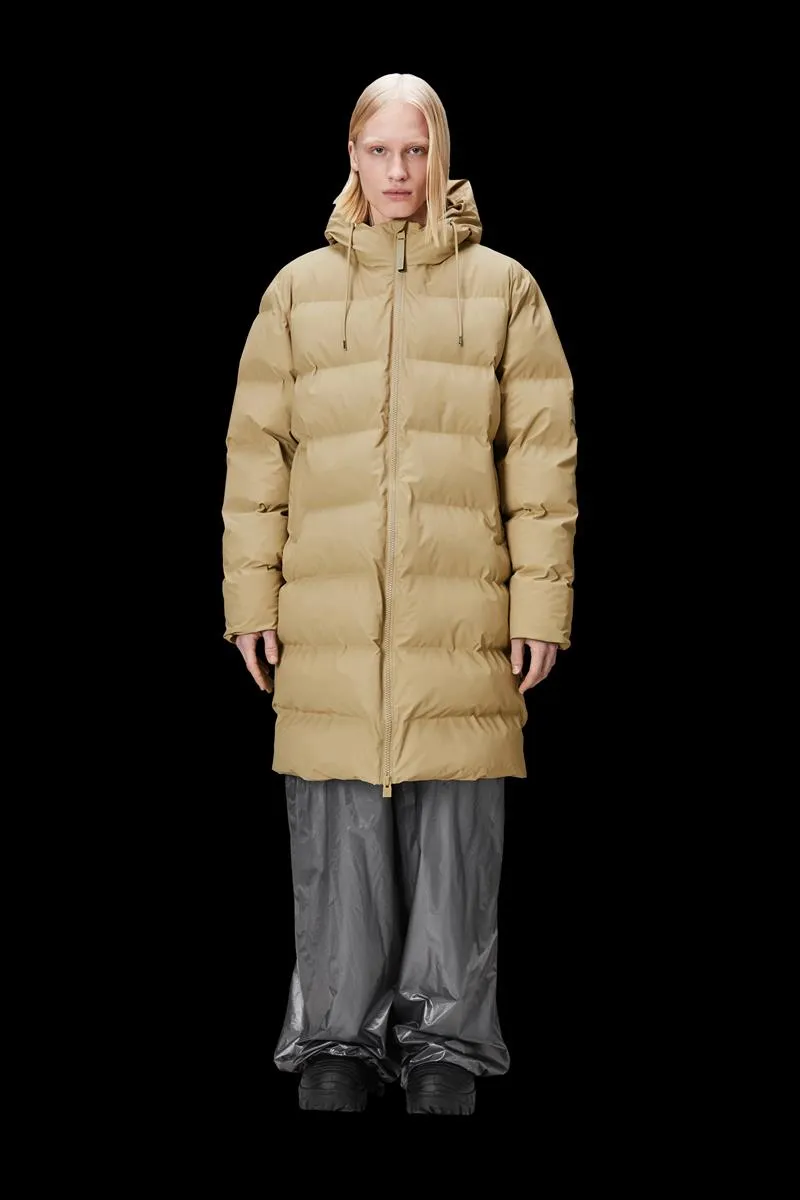 RAINS ABRIGO LARGO PUFFER BEIGE