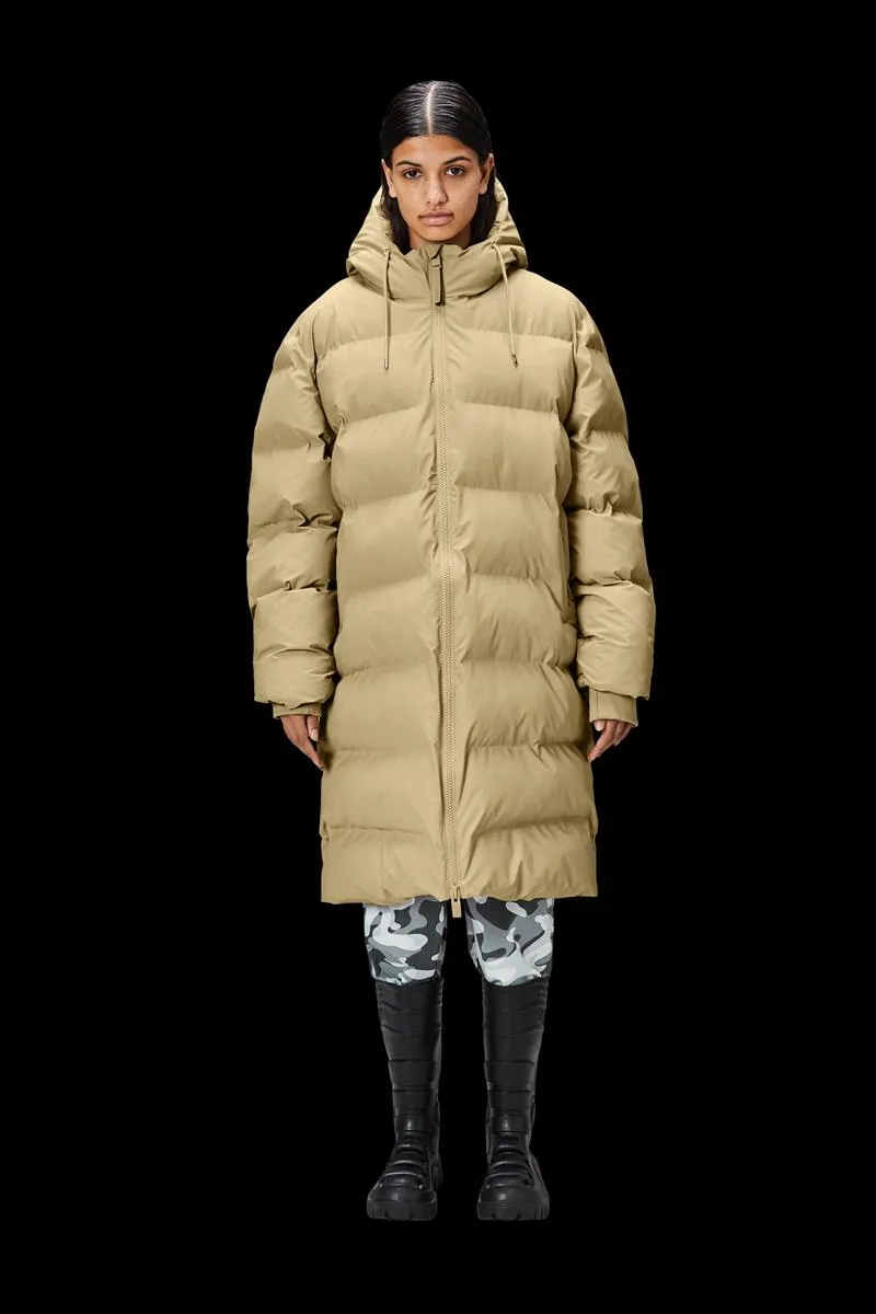 RAINS ABRIGO LARGO PUFFER BEIGE