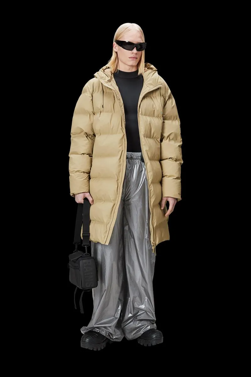 RAINS ABRIGO LARGO PUFFER BEIGE