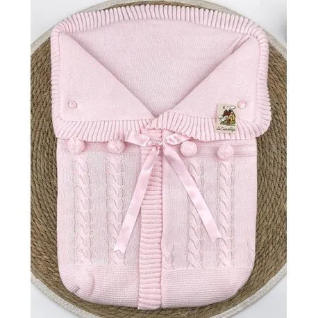 Saco lana coche Pompones