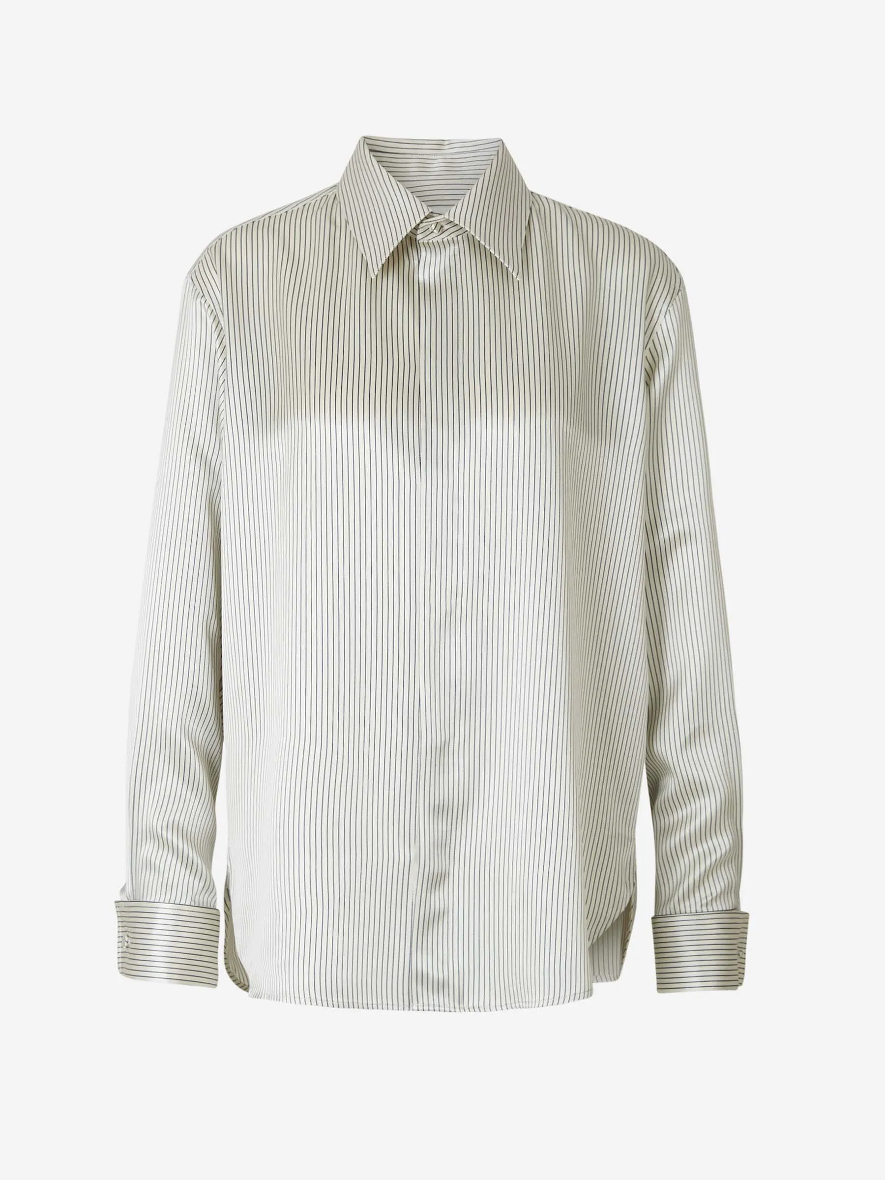 Saint Laurent Camisa Motivo Rayas Seda