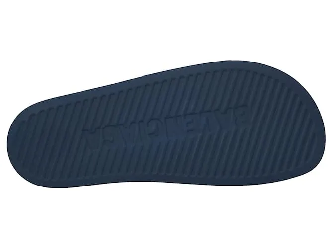 Sandalia de piscina de goma con logo 3D de Balenciaga Azul 