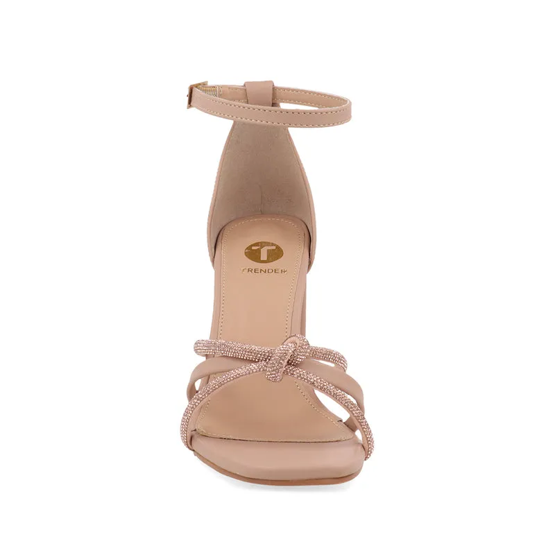 Sandalia de Vestir Trender color Oro con detalles de Brillo para Mujer