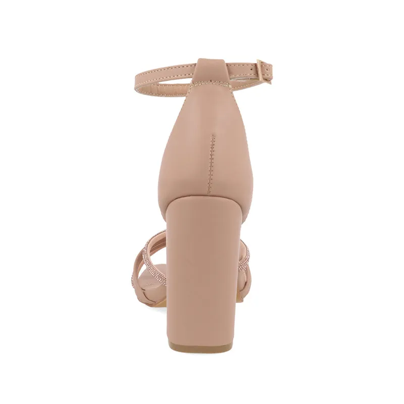 Sandalia de Vestir Trender color Oro con detalles de Brillo para Mujer