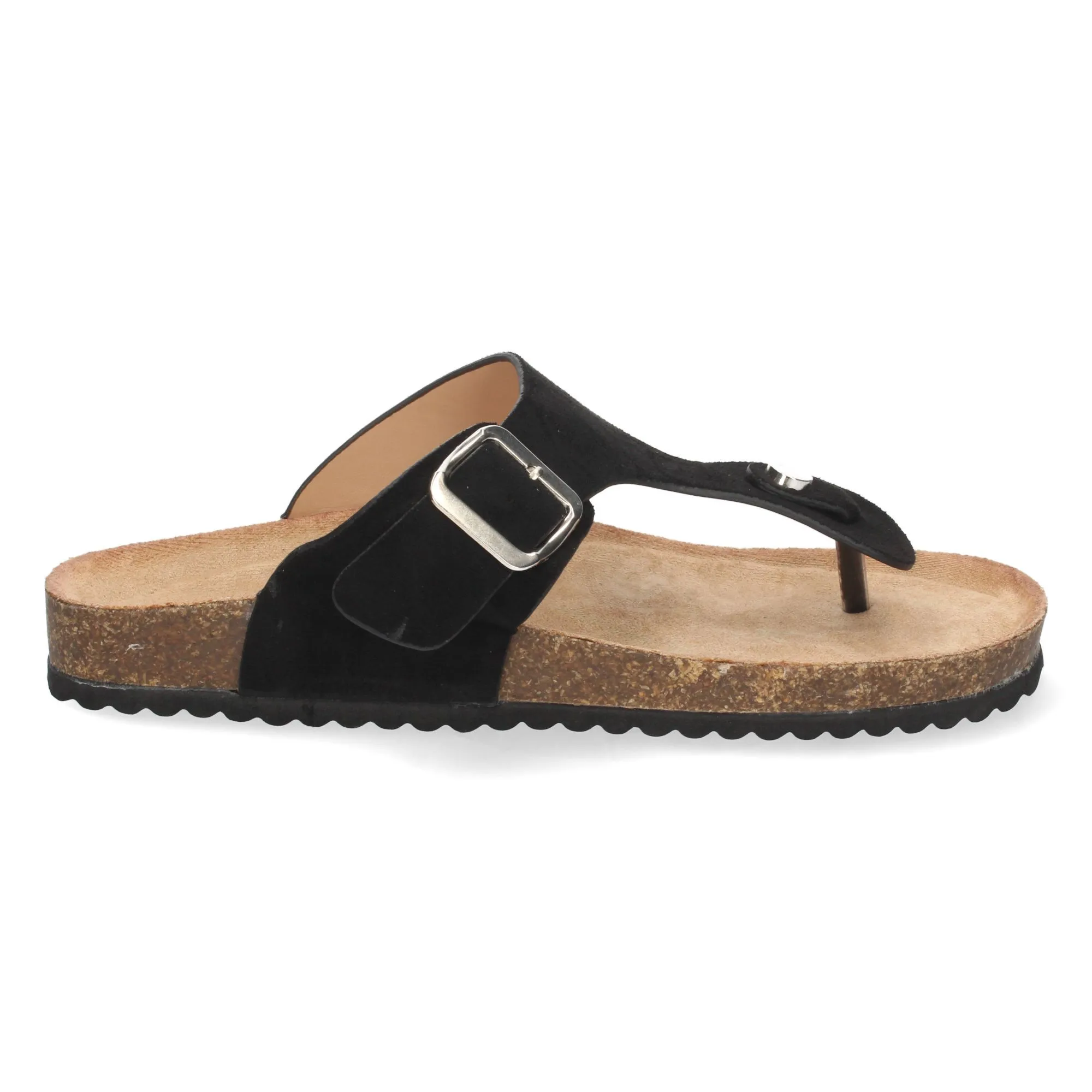 Sandalia esclava plana mujer color negro