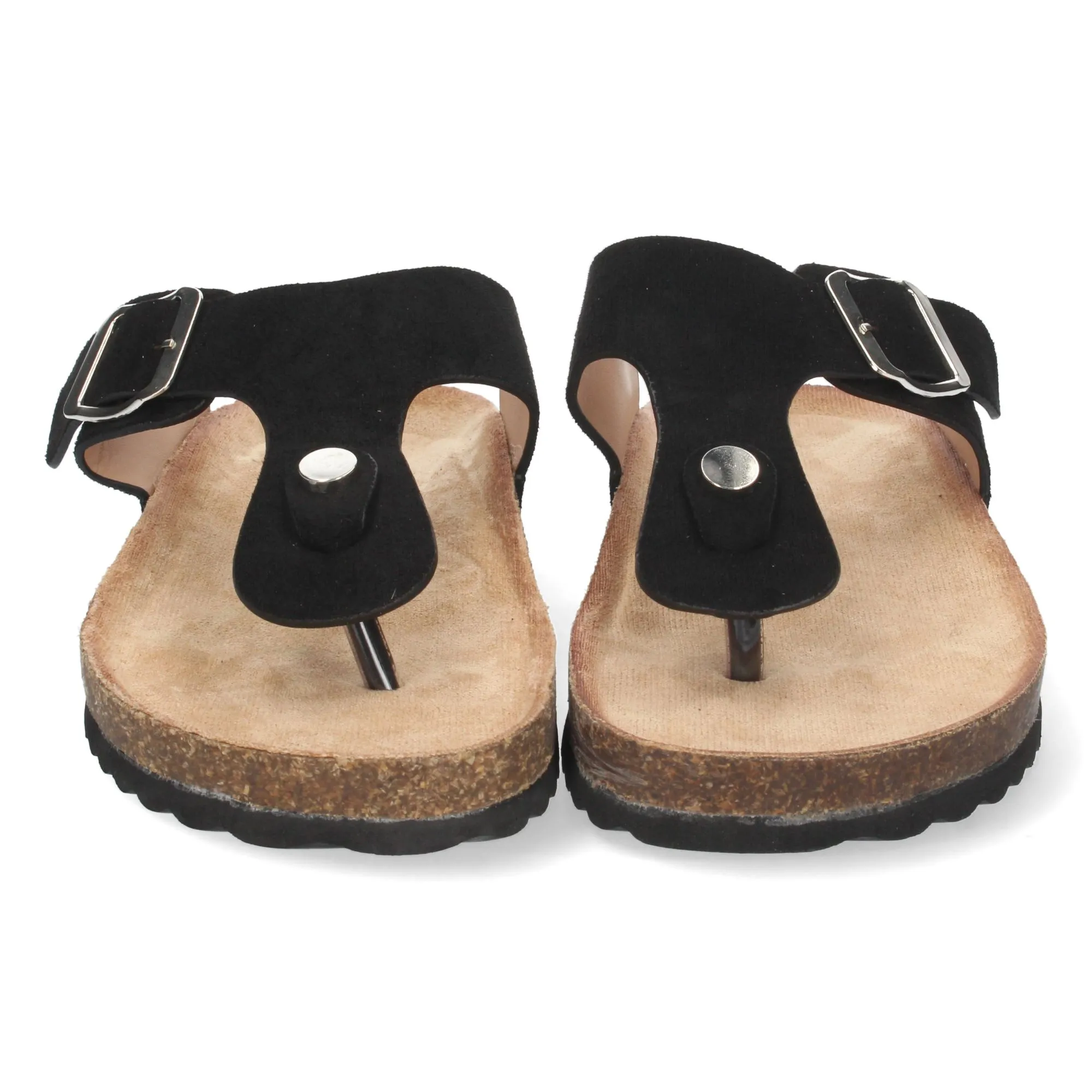 Sandalia esclava plana mujer color negro