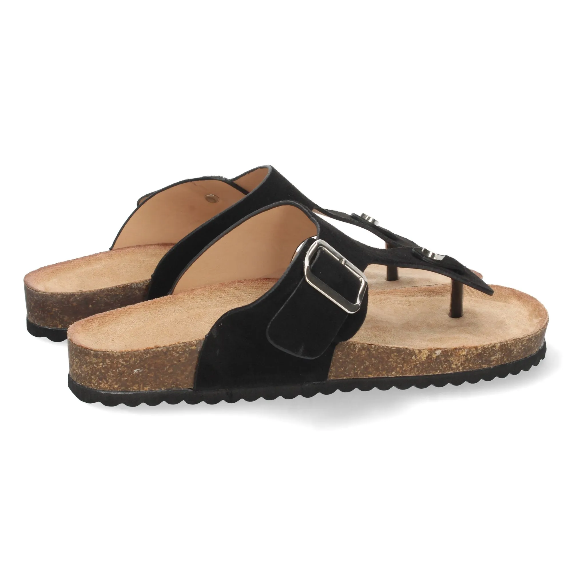 Sandalia esclava plana mujer color negro