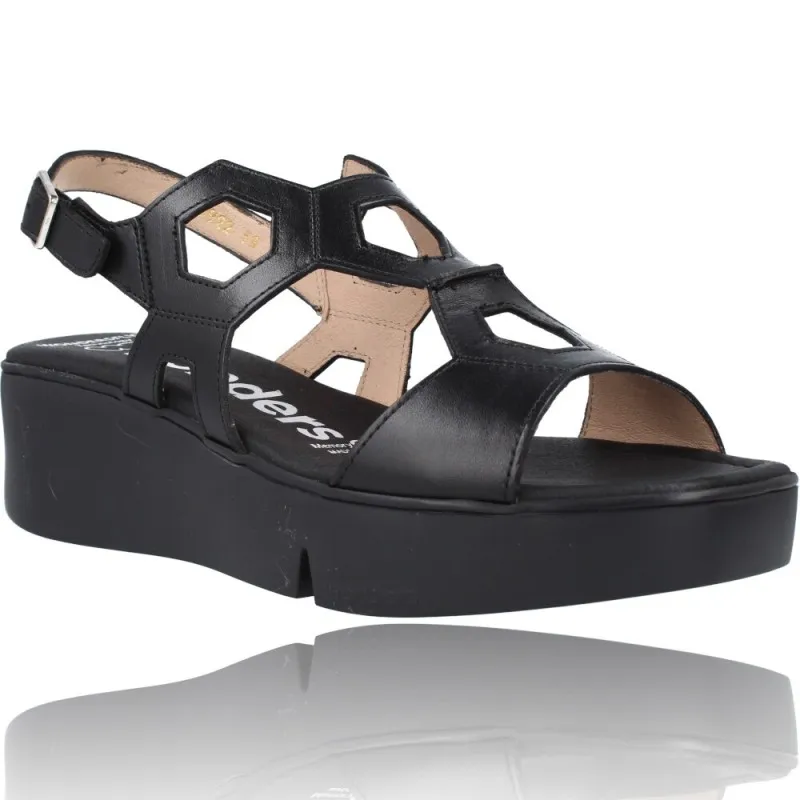 SANDALIAS CON PLATAFORMA DE PIEL PARA MUJER DE WONDERS PENTA B7922