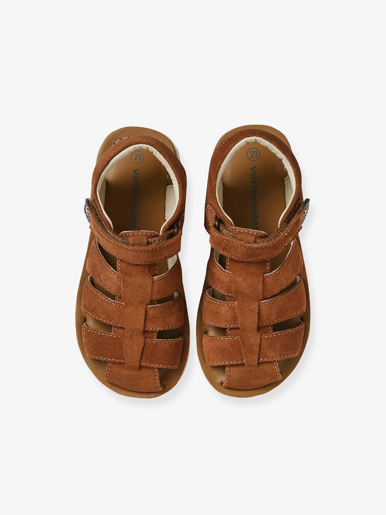 Sandalias de piel con tiras autoadherentes, para niño