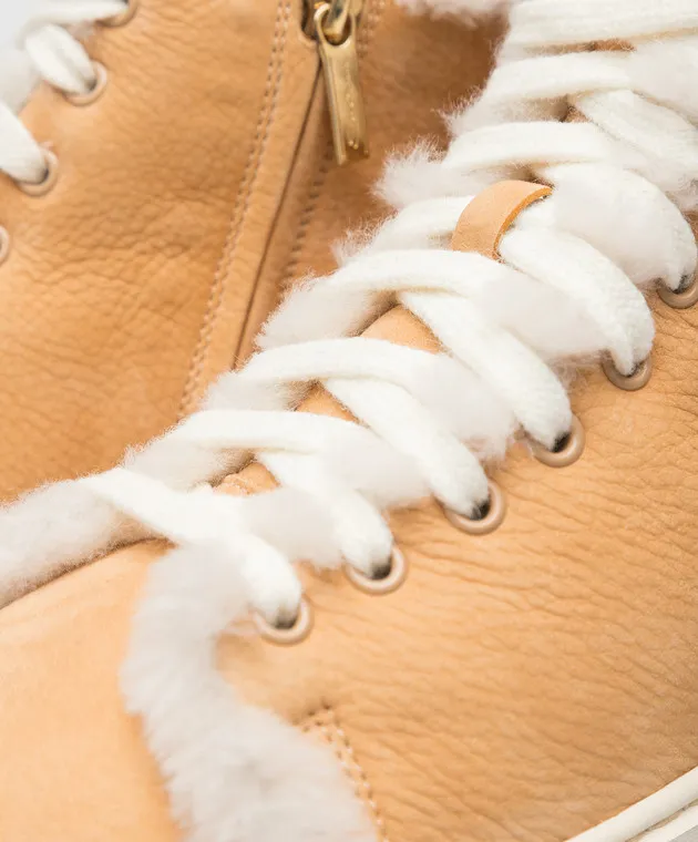 SANTONI BROWN LEATHER HIGHTOPS
