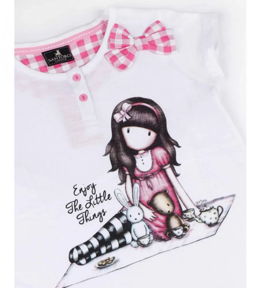 SANTORO CAMISOLA LITTLE THINGS ROSA, BLANCO