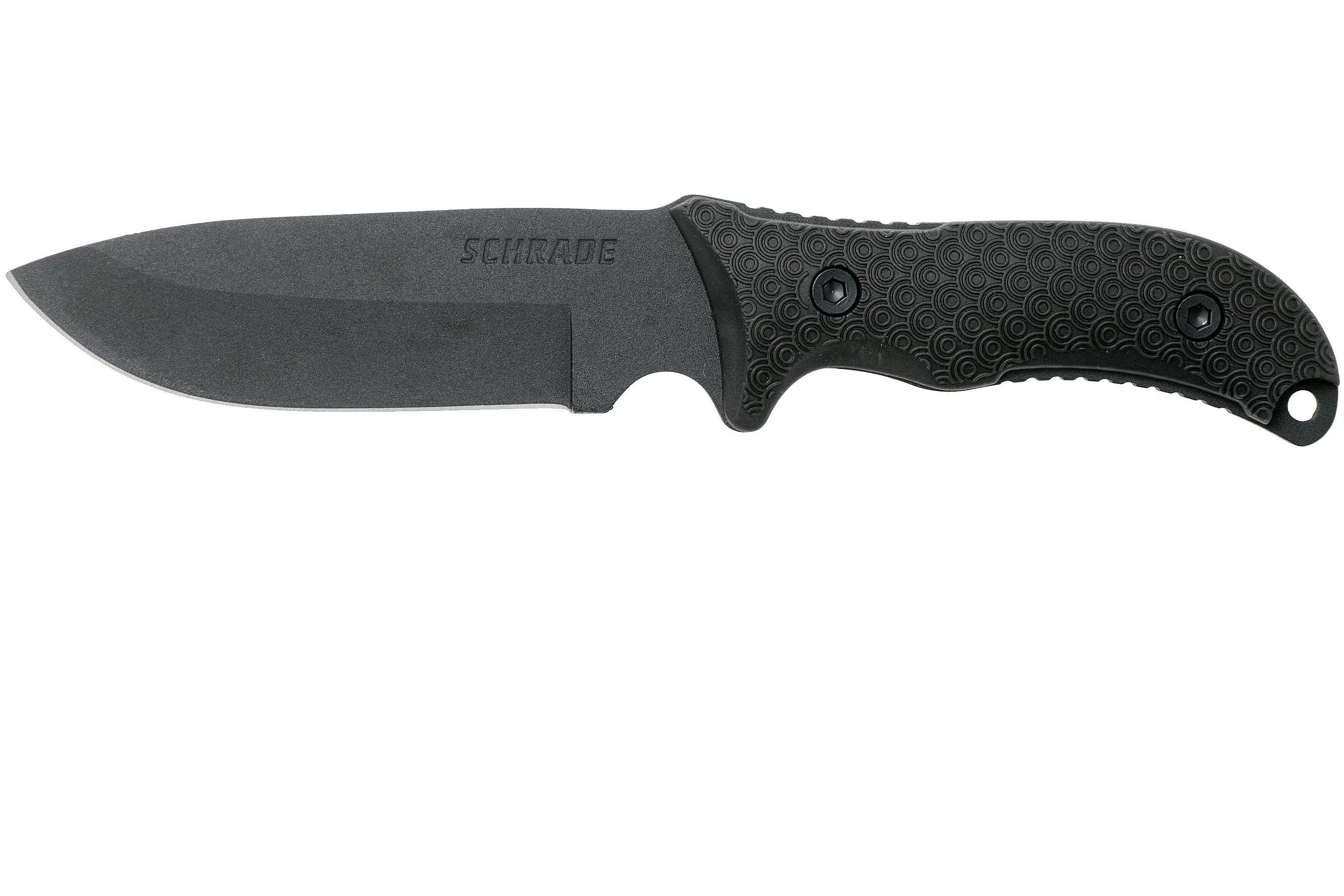 Schrade Frontier 5 Fixed Blade SCHF36, 1095 Carbon Steel, cuchillo fijo con piedra de afilar & firesteel"