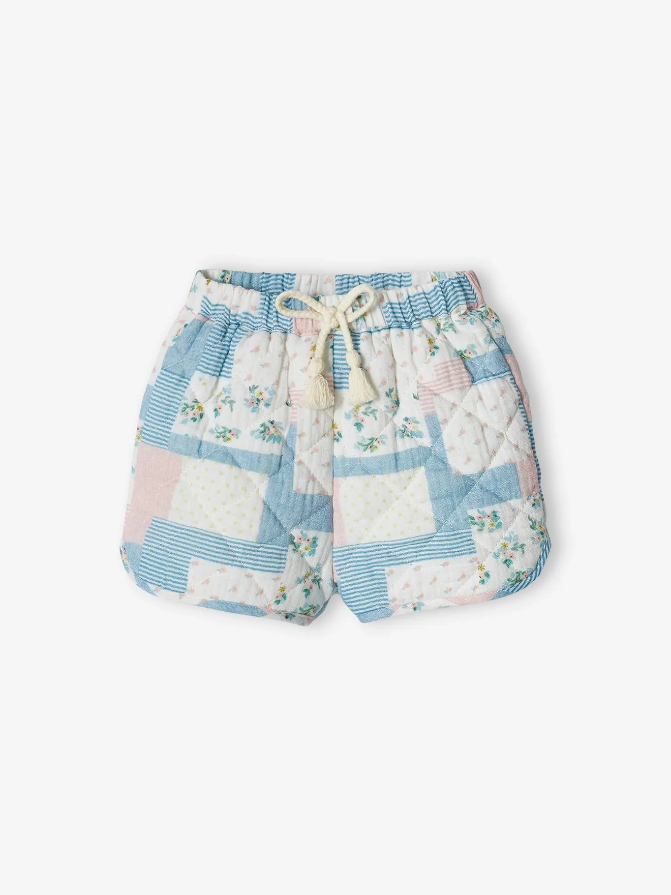 Short acolchado con efecto patchwork para bebé