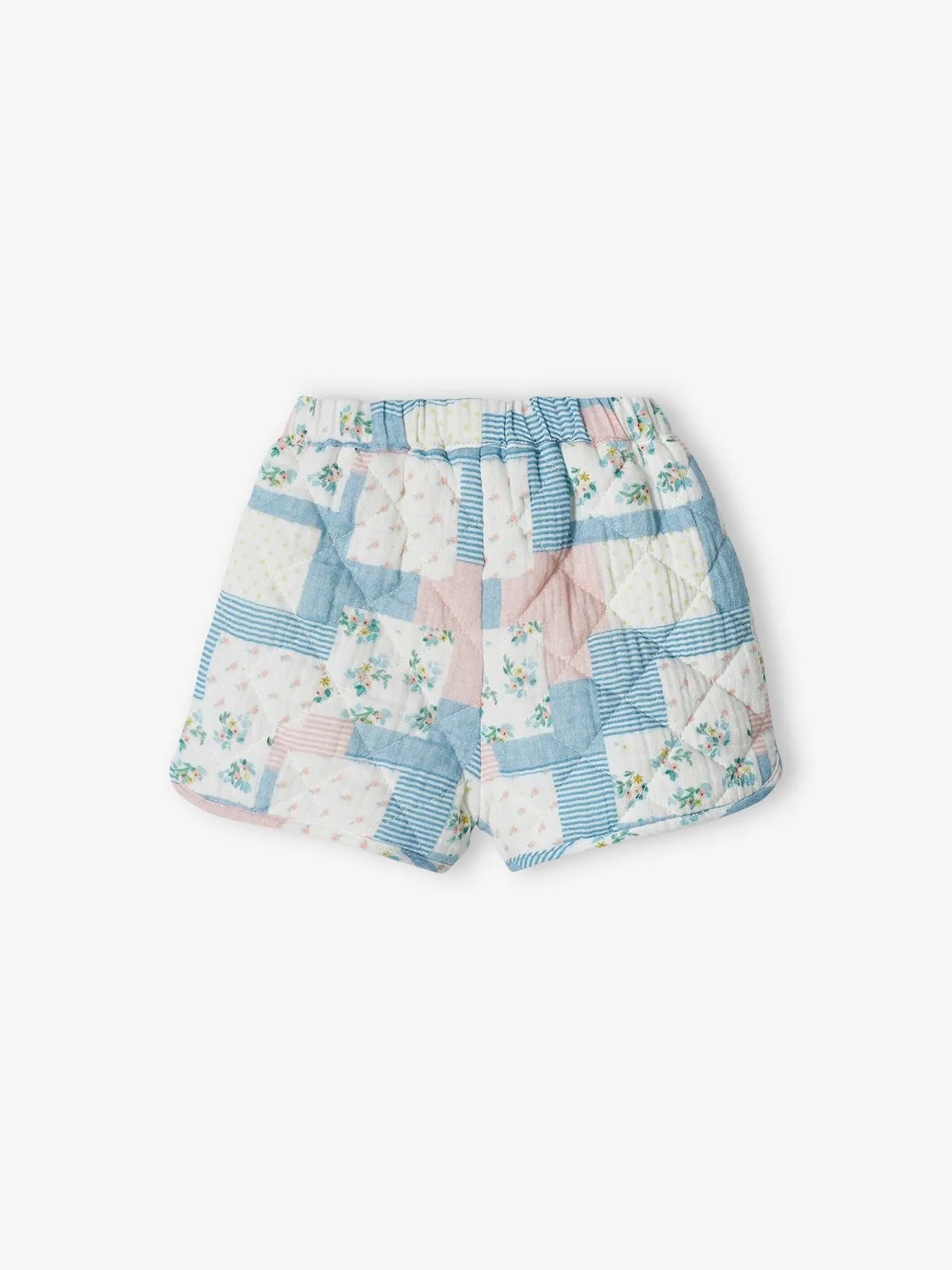 Short acolchado con efecto patchwork para bebé