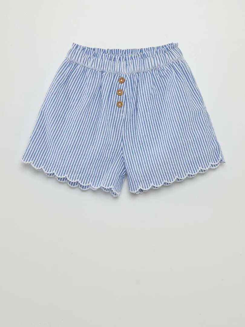 SHORT DE RAYAS  AZUL
