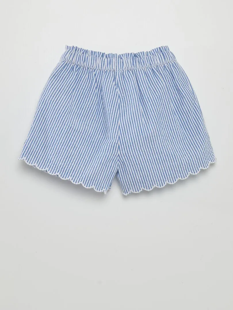 SHORT DE RAYAS  AZUL