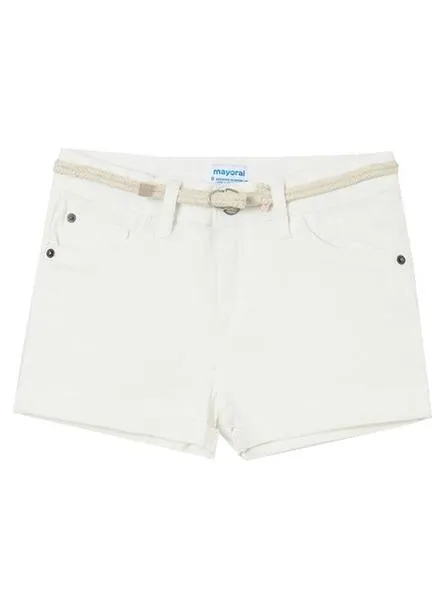Short Mayoral Sarga Básico Blanco Para Niña