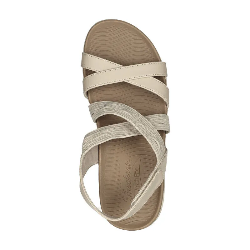 SKECHERS 163387 BEIGE  SANDALIAS DE CUñA ARCFIT CON PLANTILLA DE GEL