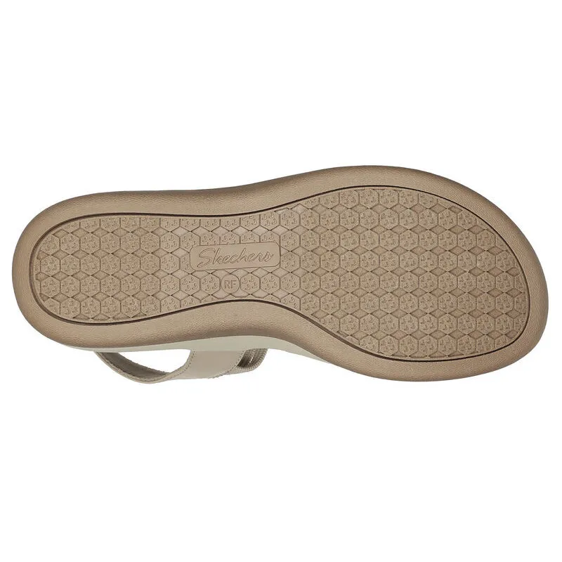 SKECHERS 163387 BEIGE  SANDALIAS DE CUñA ARCFIT CON PLANTILLA DE GEL