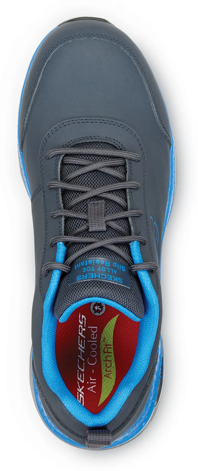 SKECHERS Zapato de trabajo antideslizante MaxTRAX con puntera de aleaciÝn, EH, de estilo atlÒtico, azul marino/azul claro, de ho