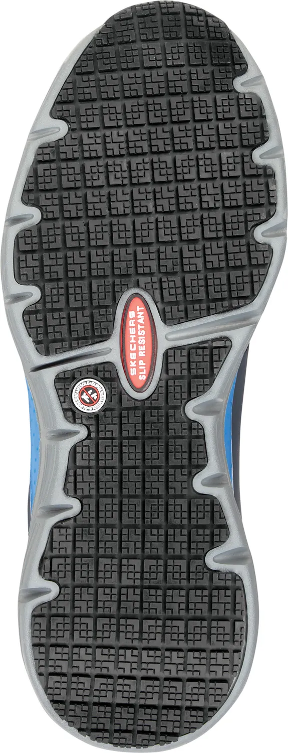 SKECHERS Zapato de trabajo antideslizante MaxTRAX con puntera de aleaciÝn, EH, de estilo atlÒtico, azul marino/azul claro, de ho
