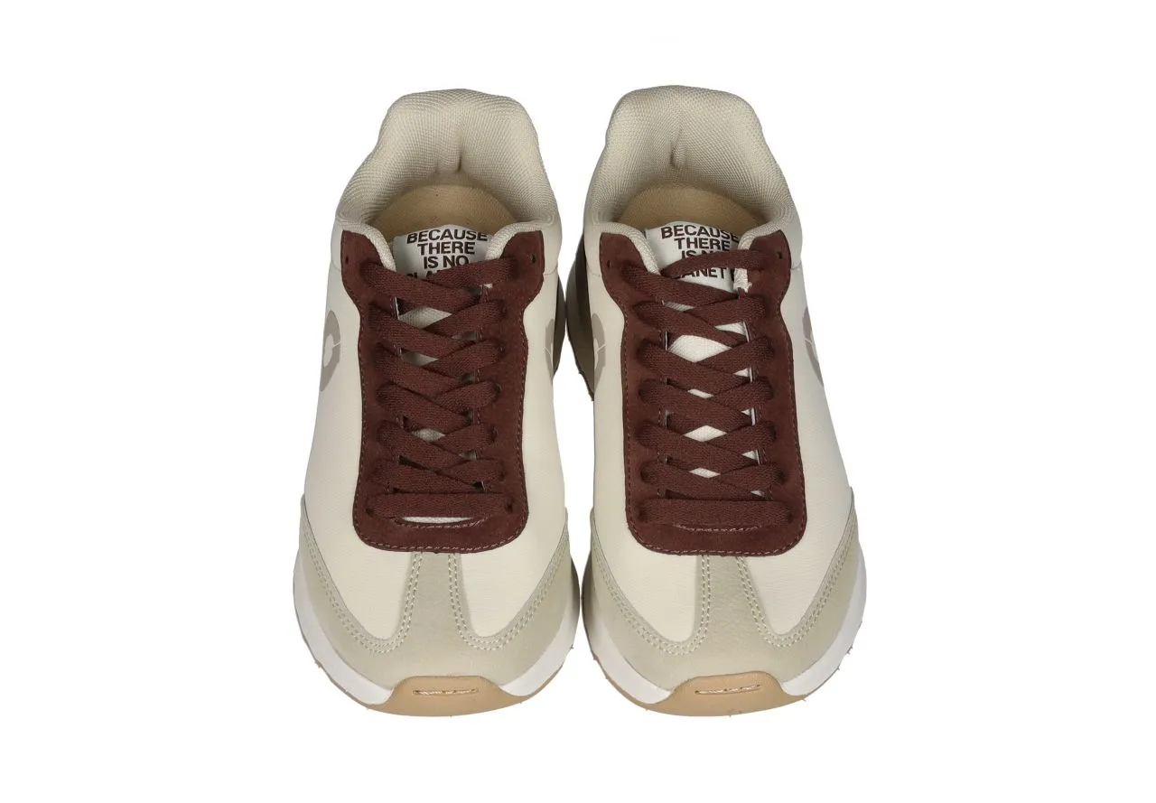Sneaker Licra Beig Carrillera y Talon Nobuck Burdeos