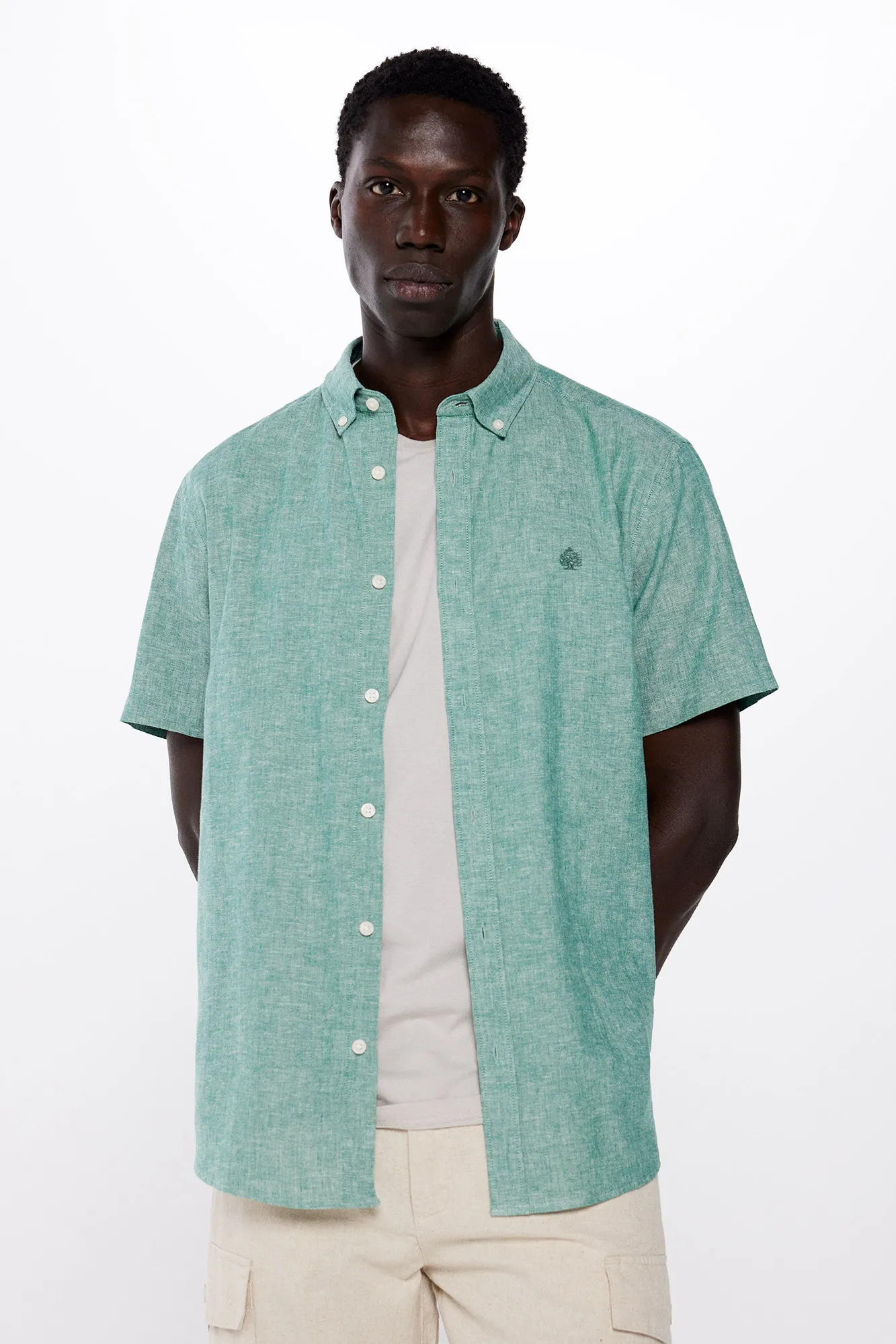 Springfield Camisa manga corta lino