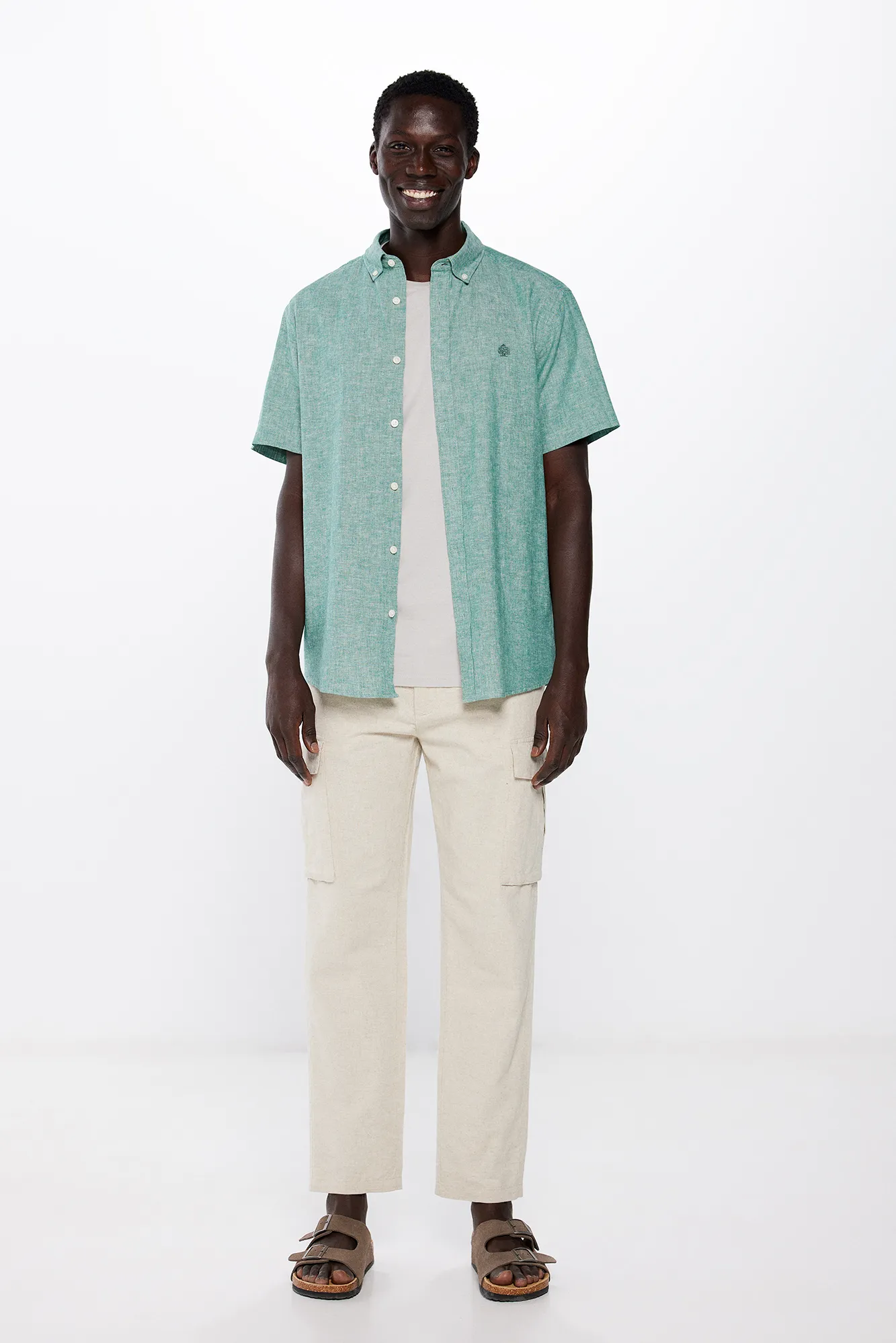 Springfield Camisa manga corta lino