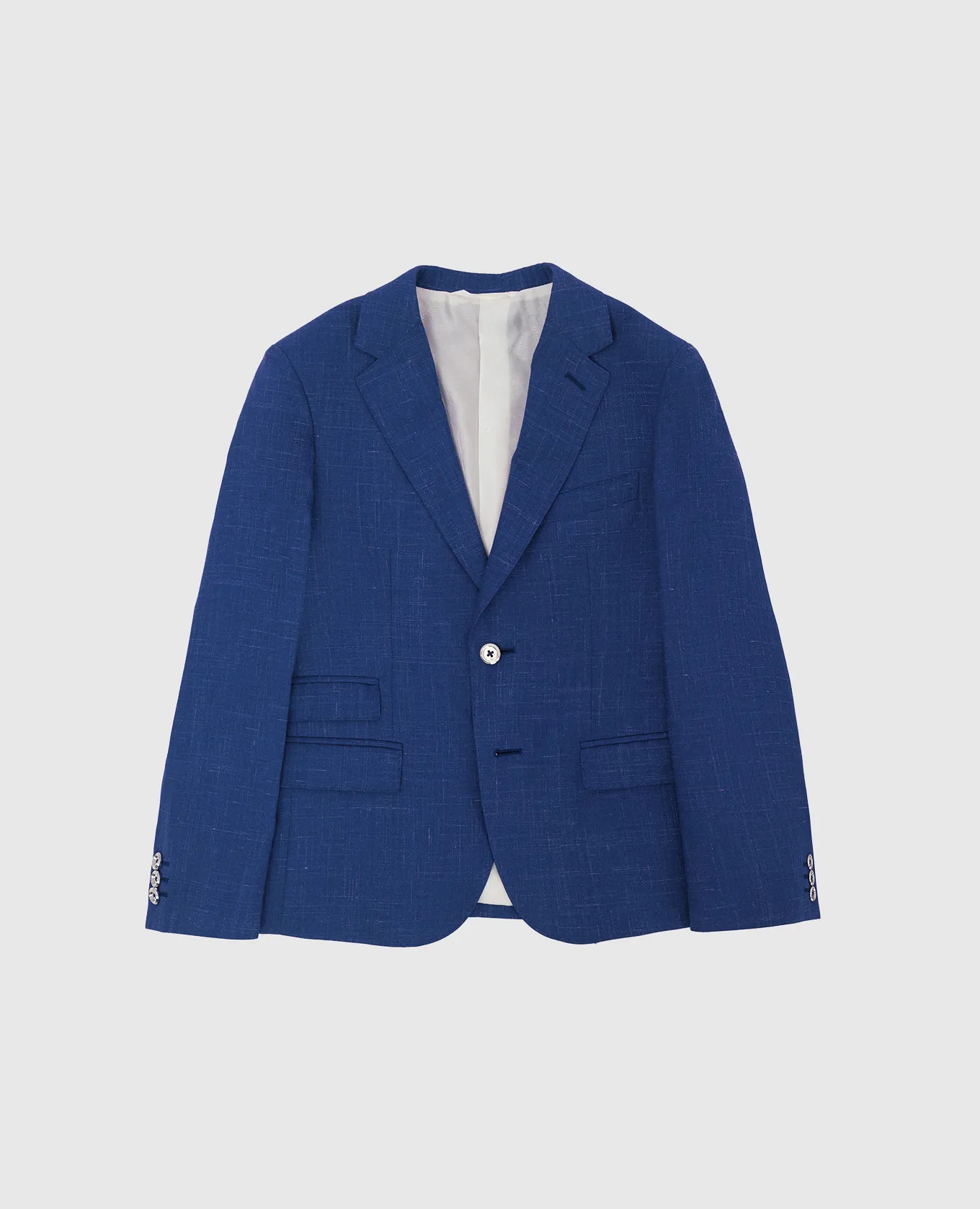 Stefano Ricci Children's blue jacket in wool, silk, cashmere and linen