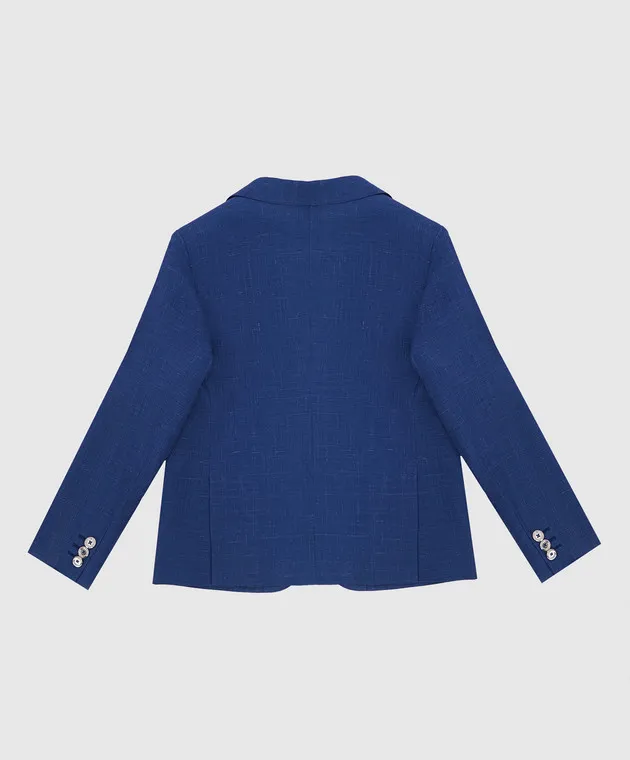Stefano Ricci Children's blue jacket in wool, silk, cashmere and linen