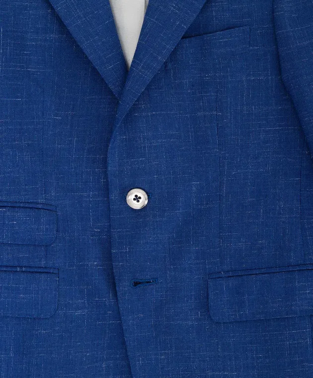 Stefano Ricci Children's blue jacket in wool, silk, cashmere and linen
