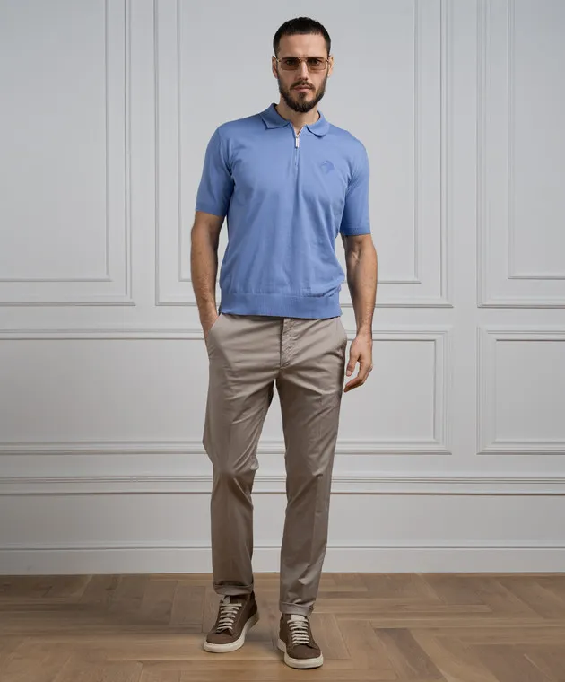 Stefano Ricci Purple polo shirt with logo emblem embroidery