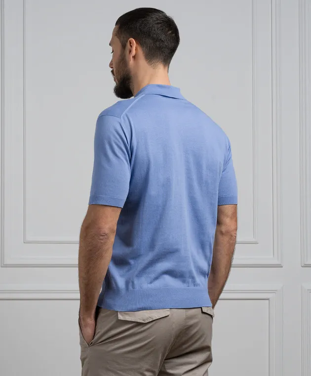 Stefano Ricci Purple polo shirt with logo emblem embroidery