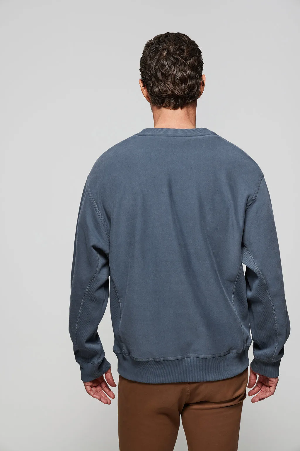 Sudadera básica de cuello redondo azul denim Minimal Polo Club