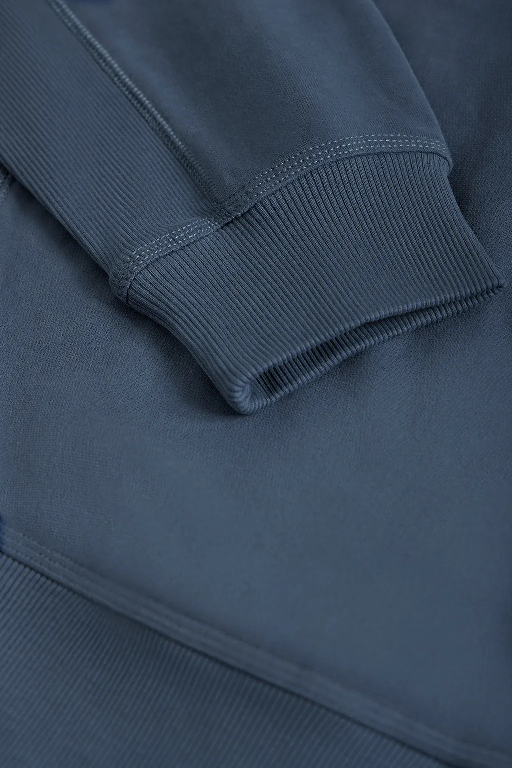 Sudadera básica de cuello redondo azul denim Minimal Polo Club