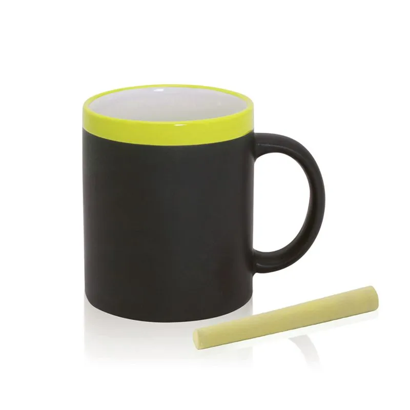 Taza Colorful 350 ml. Presentación Individual. Tiza Incluida