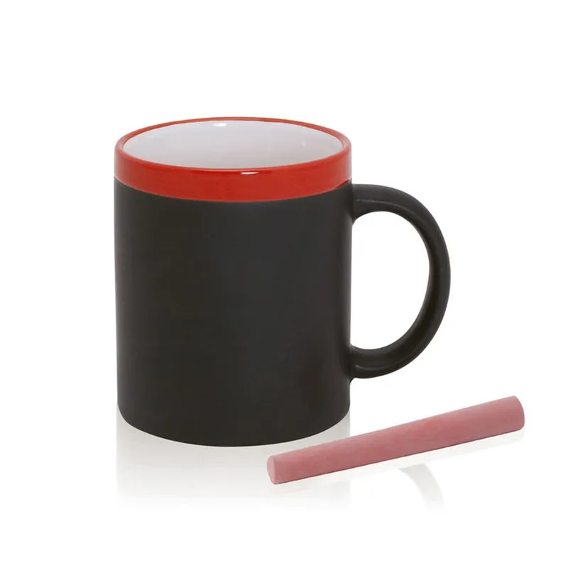 Taza Colorful 350 ml. Presentación Individual. Tiza Incluida