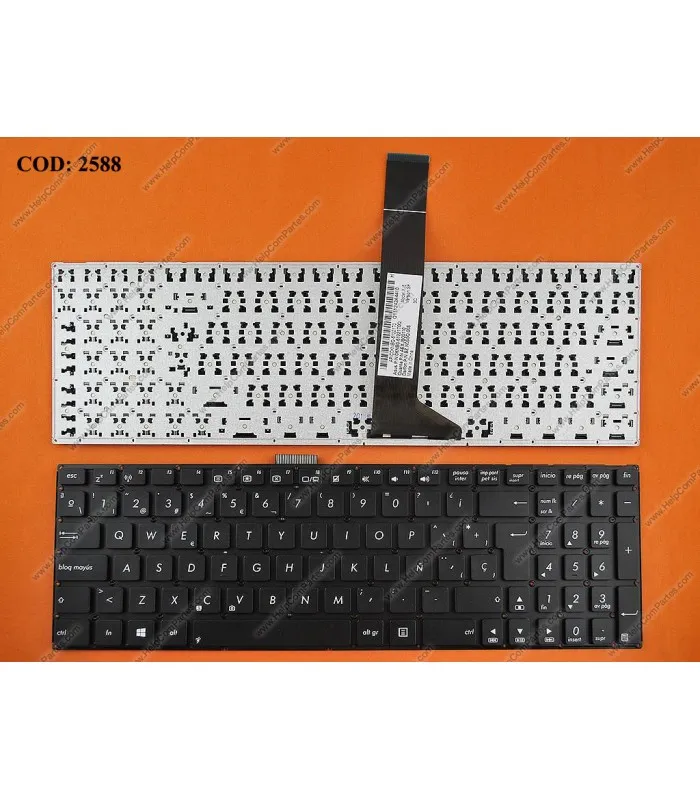 TECLADO ASUS X550 X550C X550CA X550VC R510VC R510WA K550JF K550M K550V F550Z P550C A56 A56C S56C SERIES FLEX17.6CM BK SP OEM