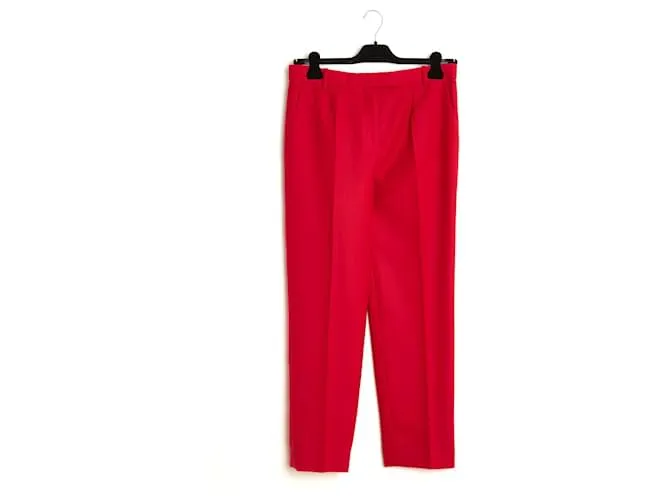 The Row Pantalones FR38 Rojo Lana Pantalones Perfectos UK10 US8 Roja 