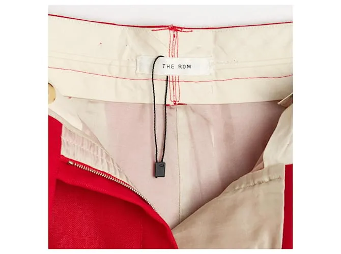 The Row Pantalones FR38 Rojo Lana Pantalones Perfectos UK10 US8 Roja 