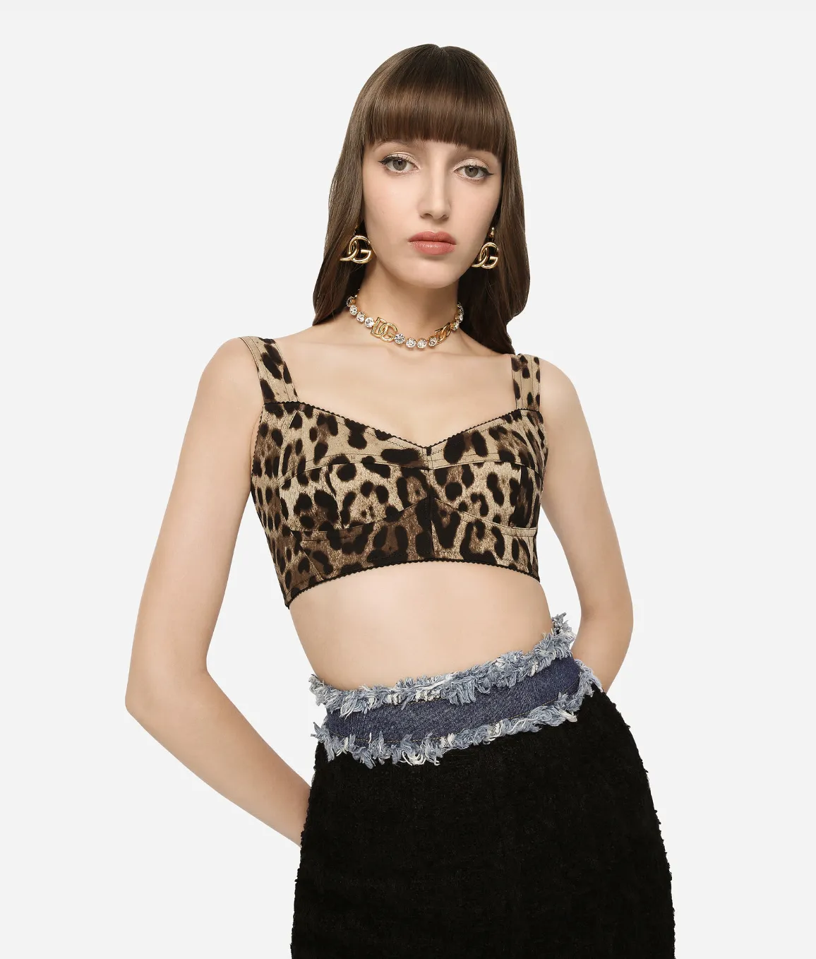 TOP CORSÉ DE CHARMEUSE ESTAMPADO LEOPARDO