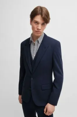 Traje con chaleco slim fit en tejido elástico técnico