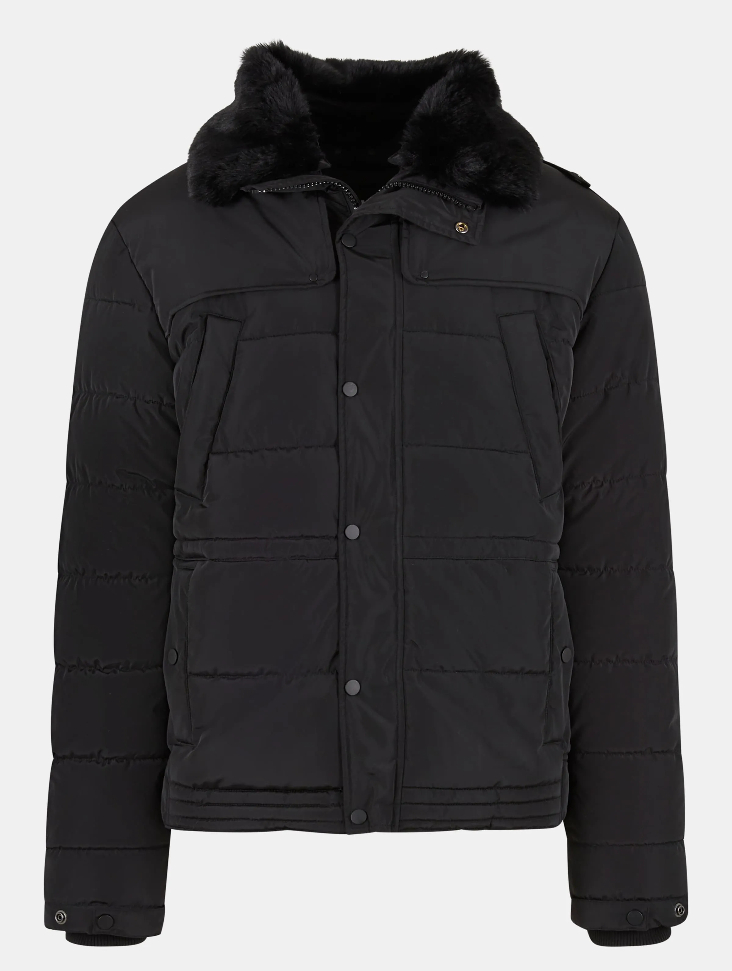 Urban Classics Urban Classics With Detachable Fur Collar Puffer Jackets