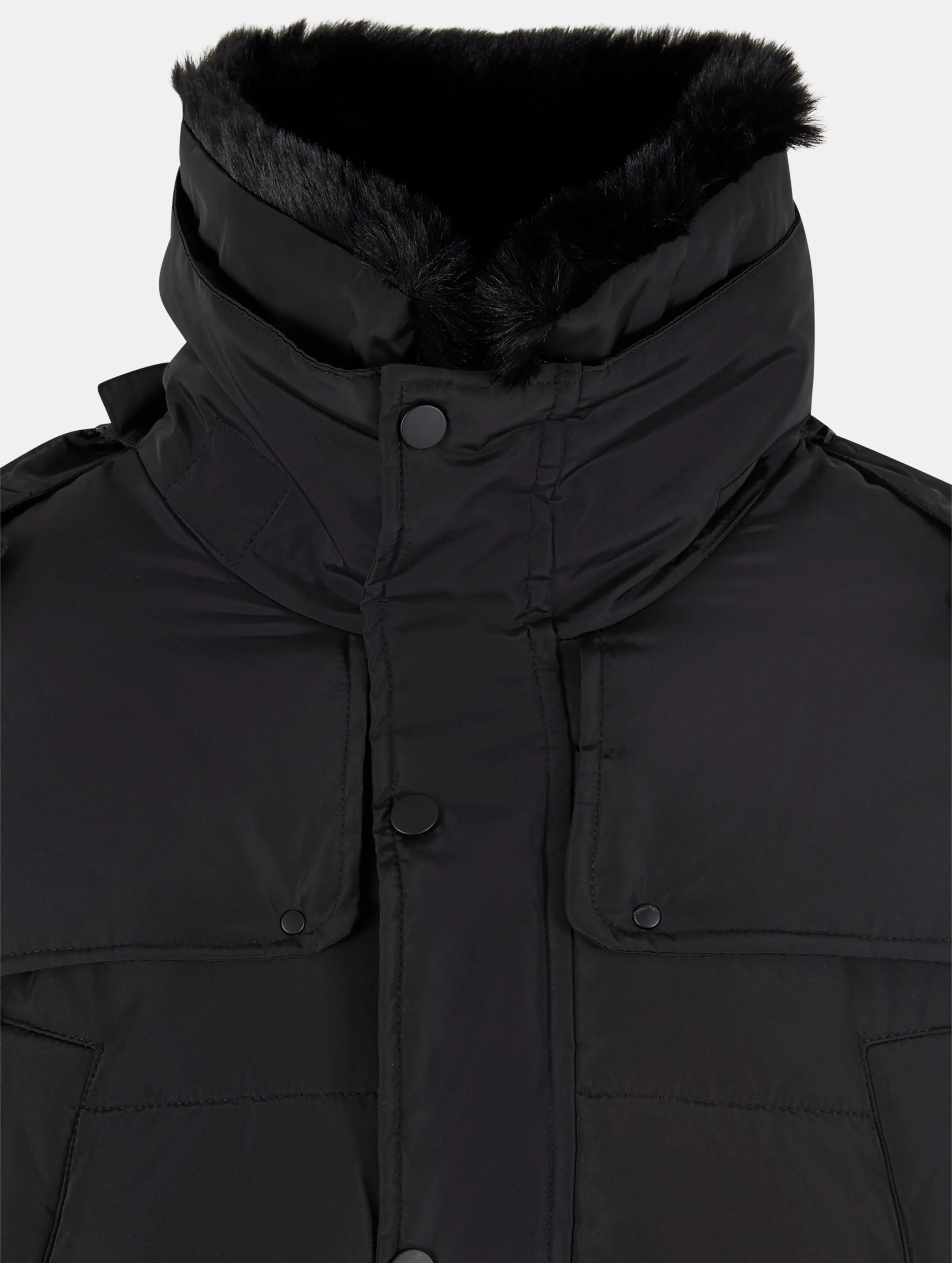 Urban Classics Urban Classics With Detachable Fur Collar Puffer Jackets